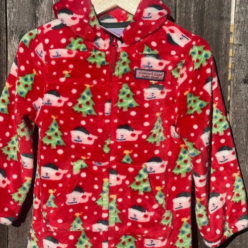 Vineyard Vines High Pile Hooded One Piece Christmas pajama